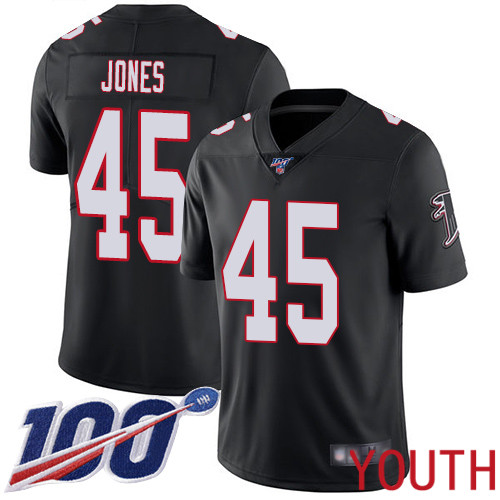 Atlanta Falcons Limited Black Youth Deion Jones Alternate Jersey NFL Football #45 100th Season Vapor Untouchable->youth nfl jersey->Youth Jersey